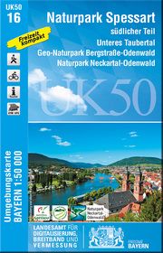 UK50-16 Naturpark Spessart südlicher Teil Landesamt für Digitalisierung Breitband und Vermessung Bayern 9783899337082