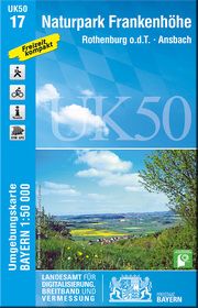 UK50-17 Naturpark Frankenhöhe, Rothenburg o.d.T., Ansbach Landesamt für Digitalisierung Breitband und Vermessung Bayern 9783899336832