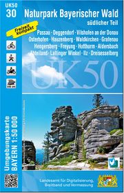 UK50-30 Naturpark Bayerischer Wald - südlicher Teil Landesamt für Digitalisierung Breitband und Vermessung Bayern 9783899337969