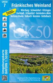 UK50-7 Fränkisches Weinland Landesamt für Digitalisierung Breitband und Vermessung Bayern 9783899339901