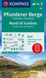 Wanderkarte 081 Pfunderer Berge, Eisacktal, Pustertal, Monti di Fundres, Val d'Isarco, Val Pusteria  9783990446249