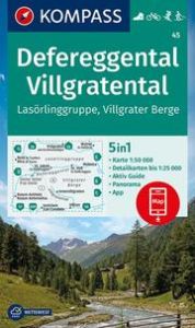 Wanderkarte 45 Defereggental, Villgratental, Lasörlinggruppe, Villgrater Berge KOMPASS-Karten GmbH 9783991210870