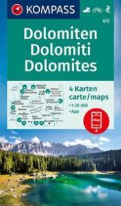 Wanderkarte 672 Dolomiten, Dolomites, Dolomiti KOMPASS-Karten GmbH 9783990443910