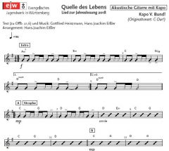 Einzelstimme - Quelle des Lebens - A-Gitarre mit Kapo (PDF)