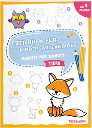 Zeichnen für Kindergartenkinder - Schritt für Schritt: Tiere Nadja Schwendemann 9783788644925